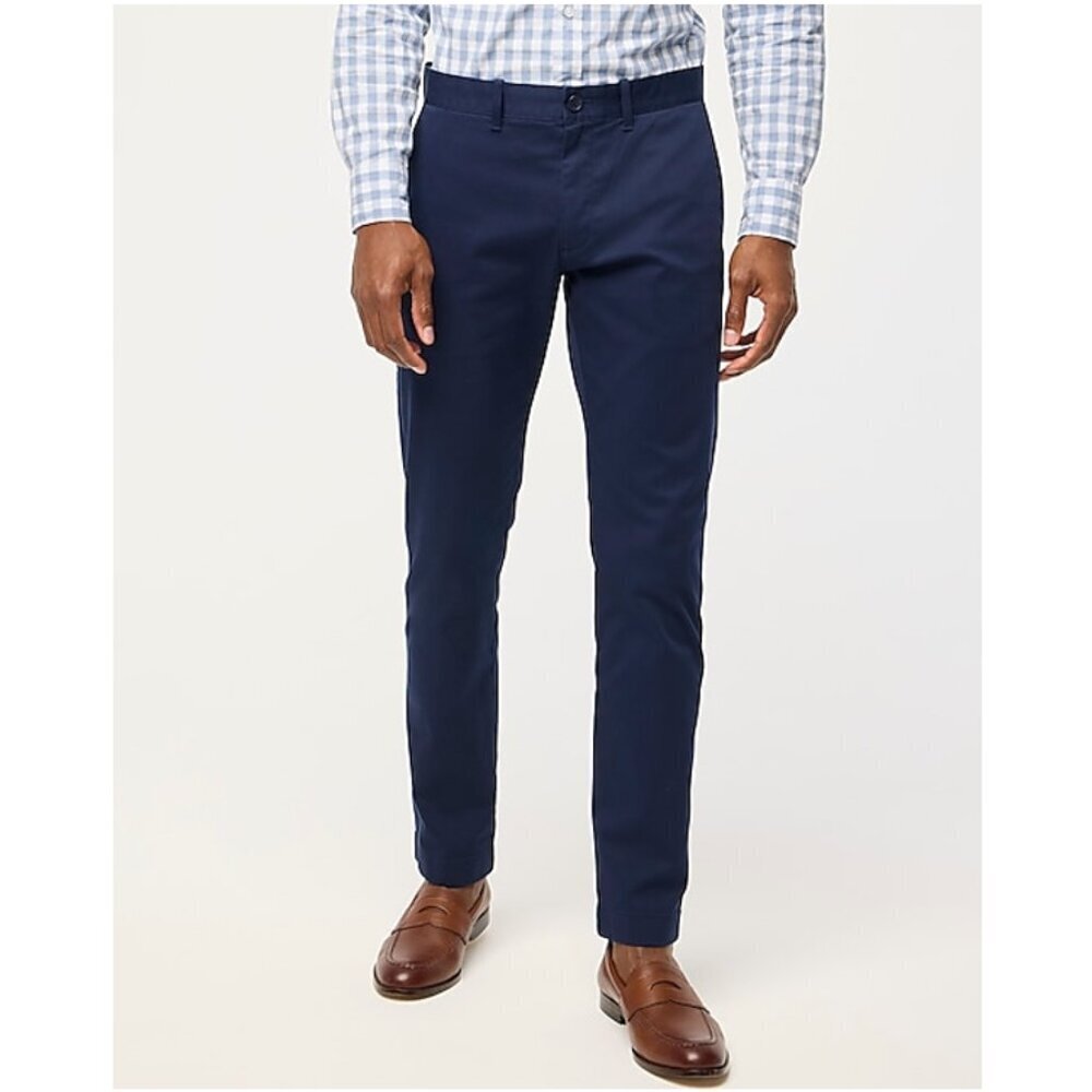 J. Crew Men's Straight Fit Tech Straight Leg Chino Pants Navy Size 29x32 NWT